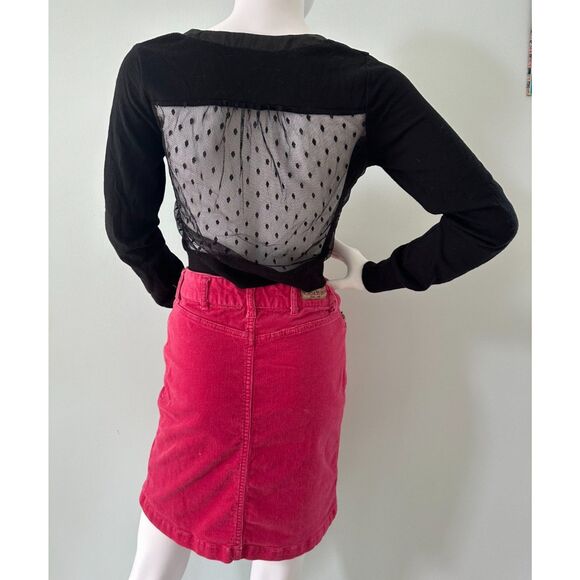 Harajuku Mini Black Button Up Cropped Cardigan Sweater size JR Medium - Picture 2 of 6